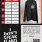 Sudadera "DON'T SPEAK FLAKO" color negro