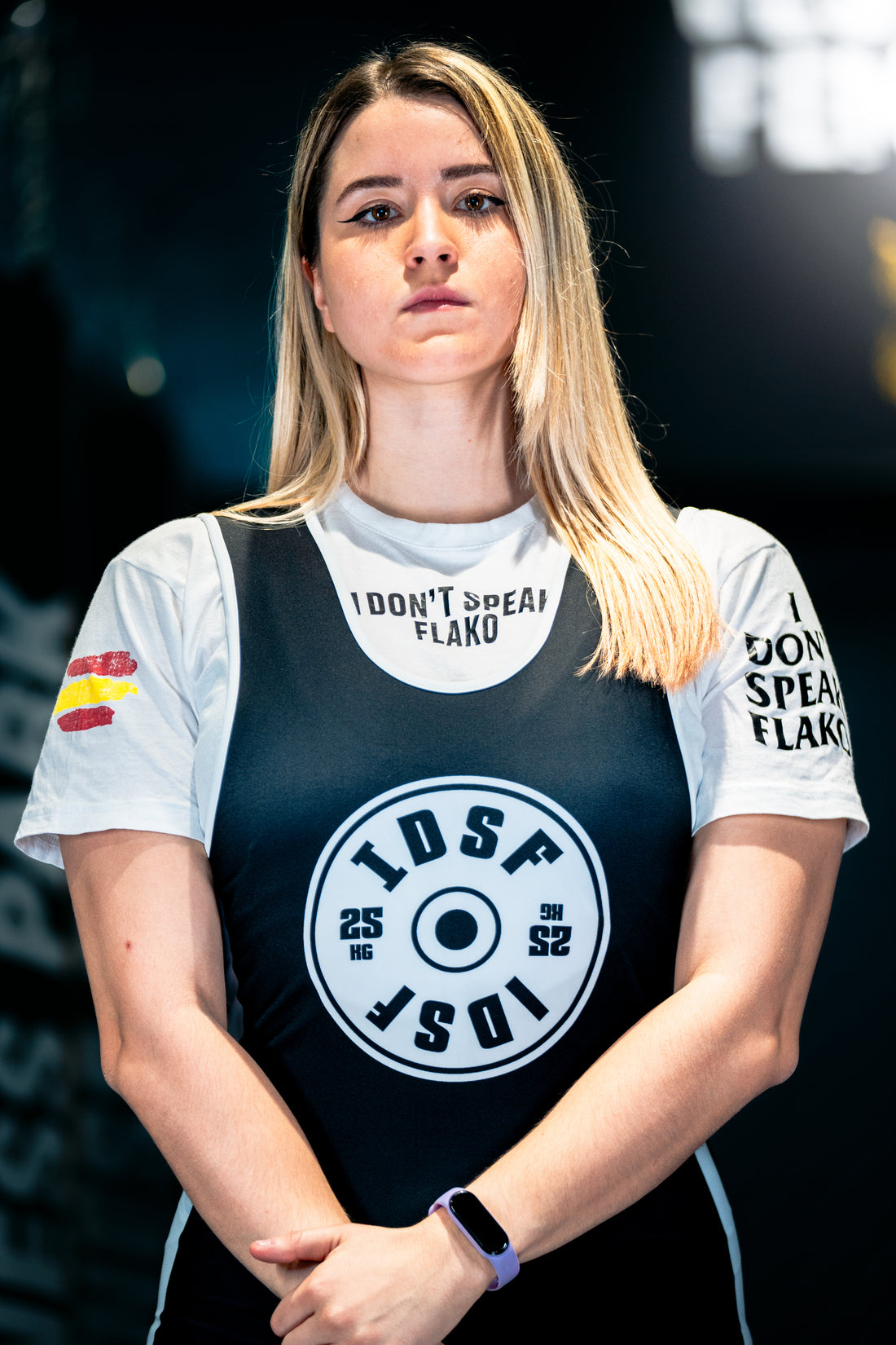 Camiseta POWER "I DON'T SPEAK FLAKO" color blanco
